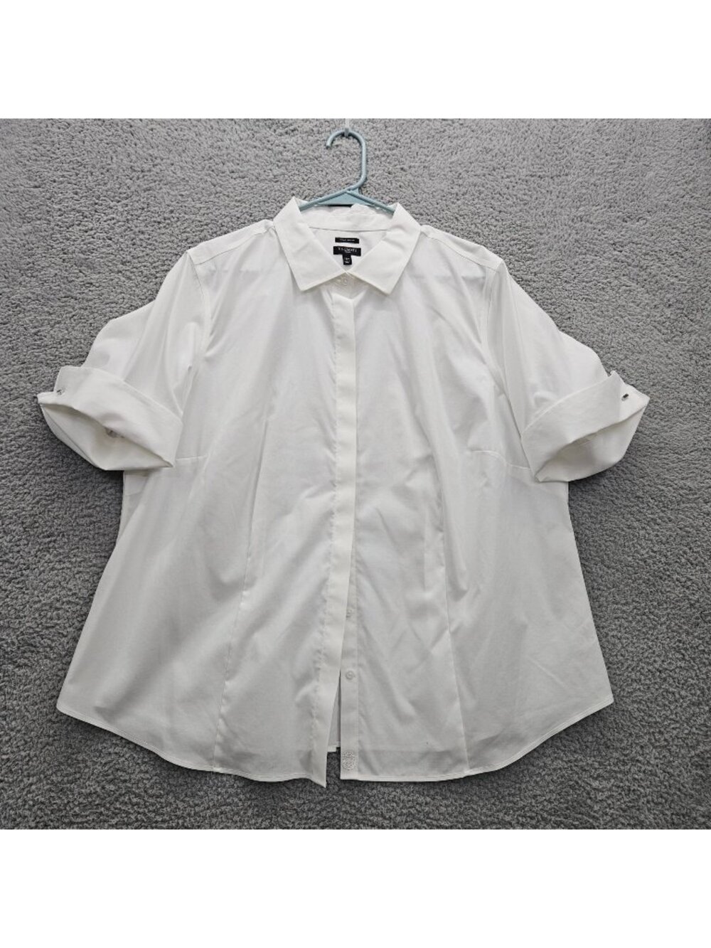 Talbots Women’s White Wrinkle-Resistant Button Up Shirt 18W Business classic